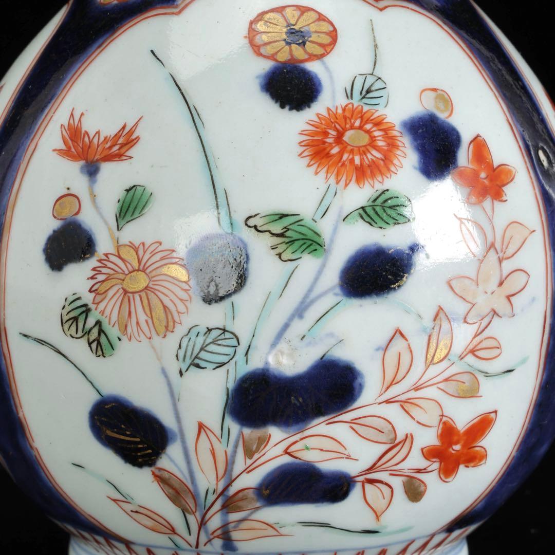 元禄期 古伊万里 染錦 草花文徳利 酒器 花入 江戸時代 古陶磁 古美術 骨董品