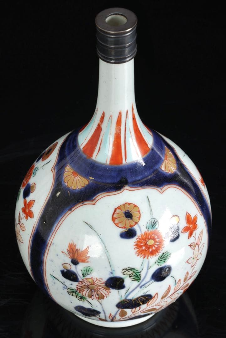 元禄期 古伊万里 染錦 草花文徳利 酒器 花入 江戸時代 古陶磁 古美術 骨董品