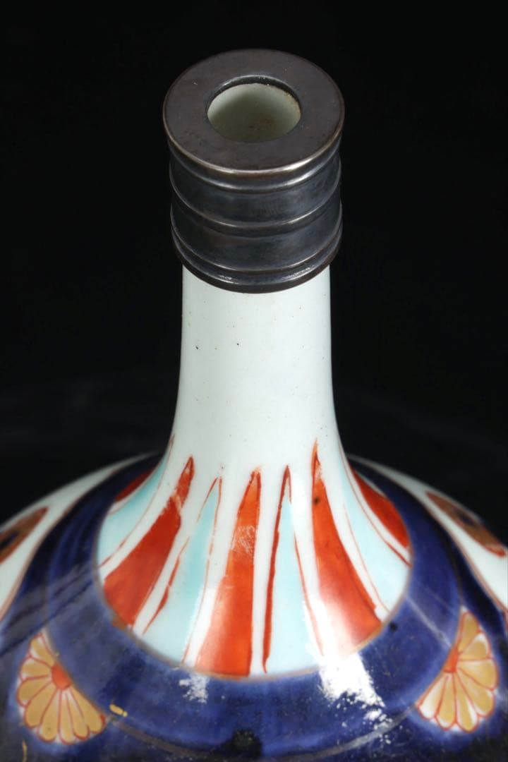 元禄期 古伊万里 染錦 草花文徳利 酒器 花入 江戸時代 古陶磁 古美術 骨董品