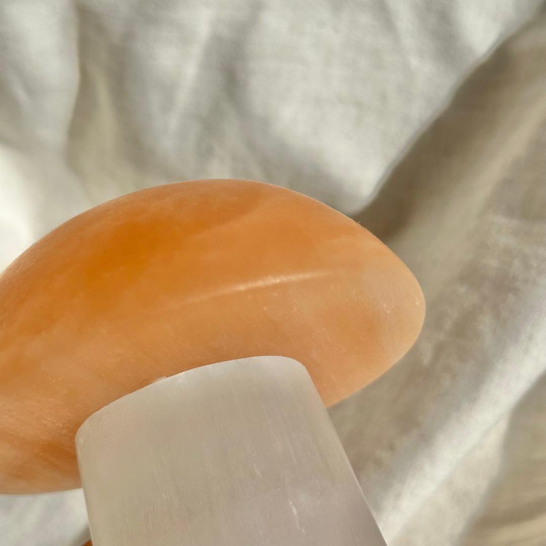 【セレナイト】マッシュルーム　ライトスタンド付