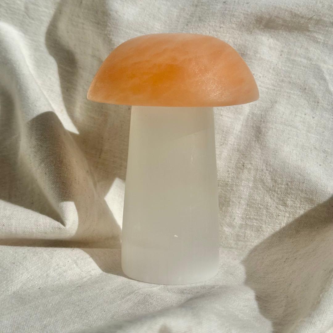 【セレナイト】マッシュルーム　ライトスタンド付
