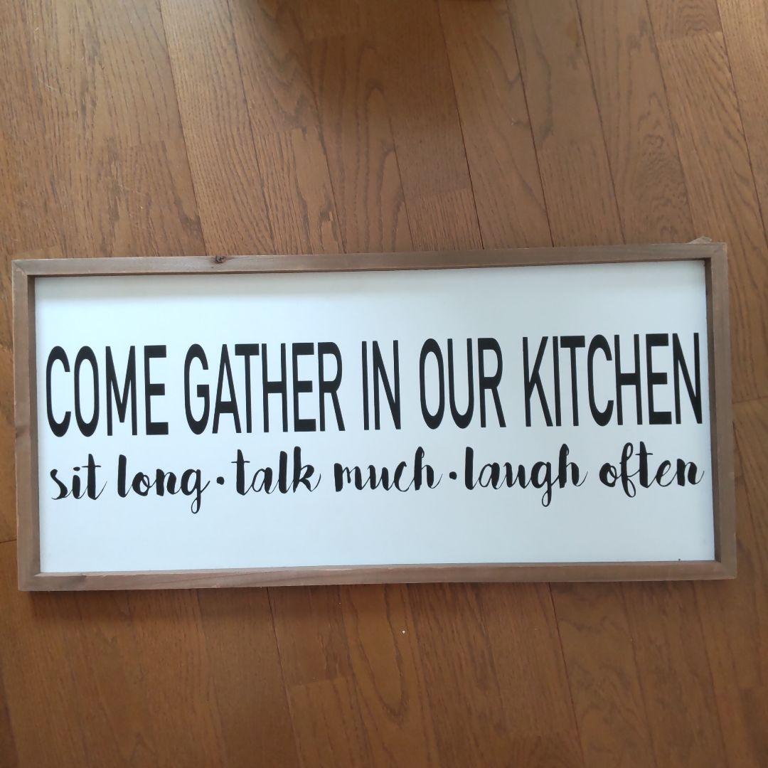 店内用ボード 木製 COME GATHER IN OUR KITCHEN 2枚