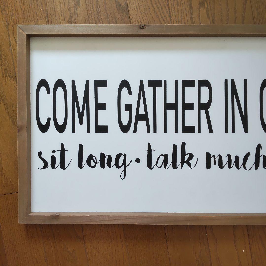 店内用ボード 木製 COME GATHER IN OUR KITCHEN 2枚