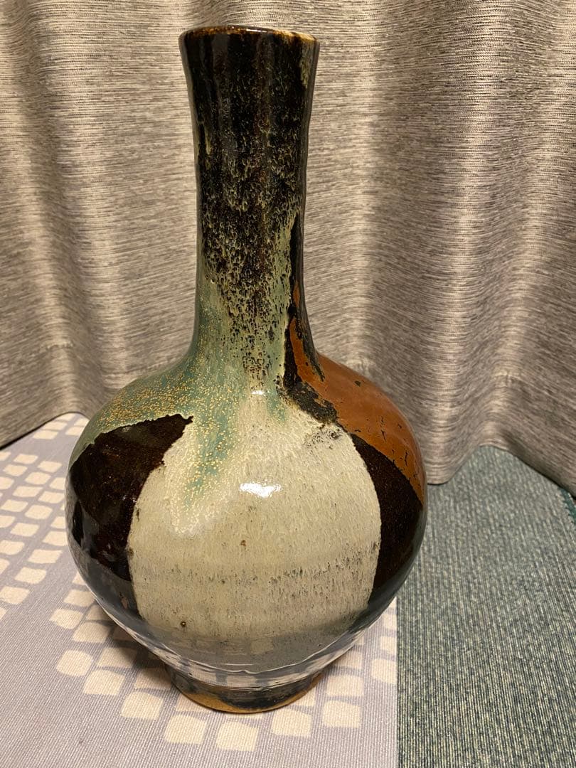 最終セール‼️ 昭和レトロ　レトロポップ　大きめ　花瓶　壺　つぼ　釉薬