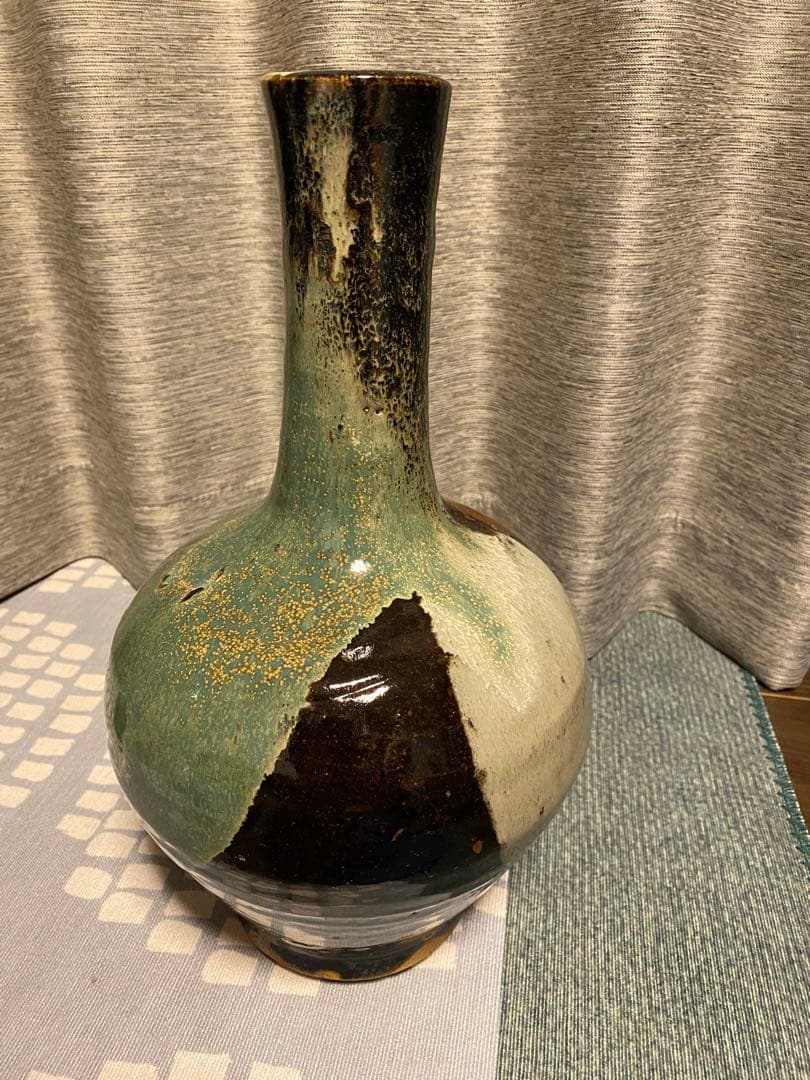 最終セール‼️ 昭和レトロ　レトロポップ　大きめ　花瓶　壺　つぼ　釉薬