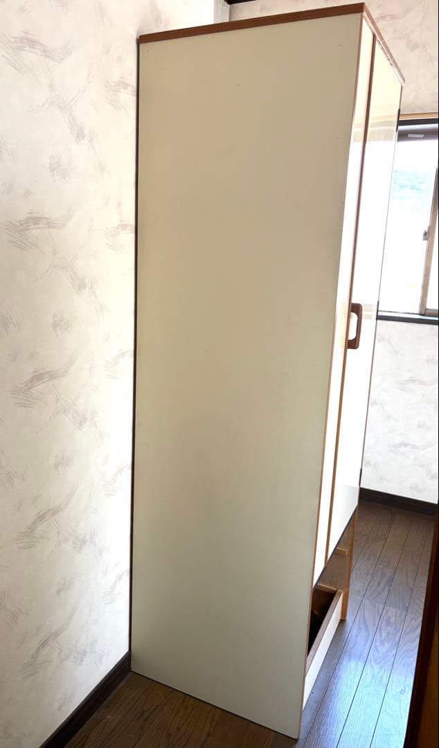 最終お値下げ！木製洋服ダンス　オフホワイト　シンプル　平成レトロ