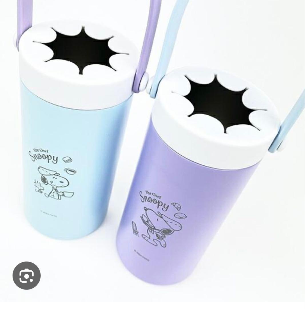 SNOOPY スヌーピー ハンドル付ペットボトルホルダー 紫ステンレスボトル