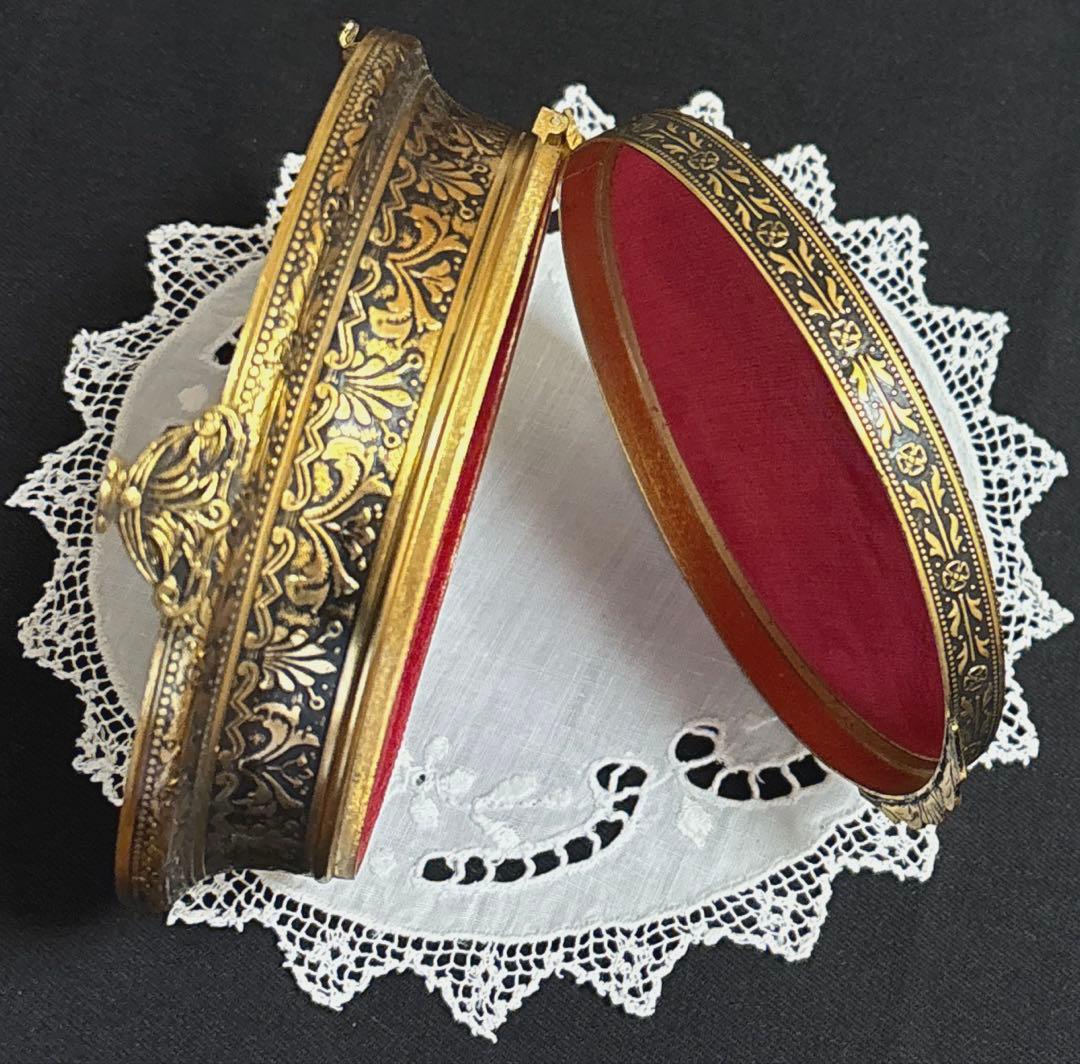 英国製 プチポワン 刺繍/薔薇 すずらんドレッサー/ジュエリーボックス