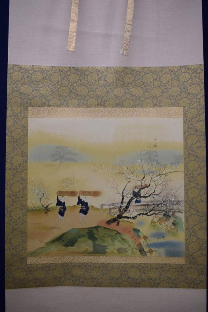 複製/堂本印象/桜花大原女図/工芸/布袋屋掛軸HI-24