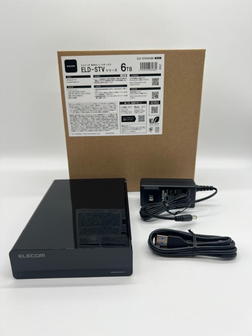 ELECOM ハードディスク６TB　ELD-STV060UBK