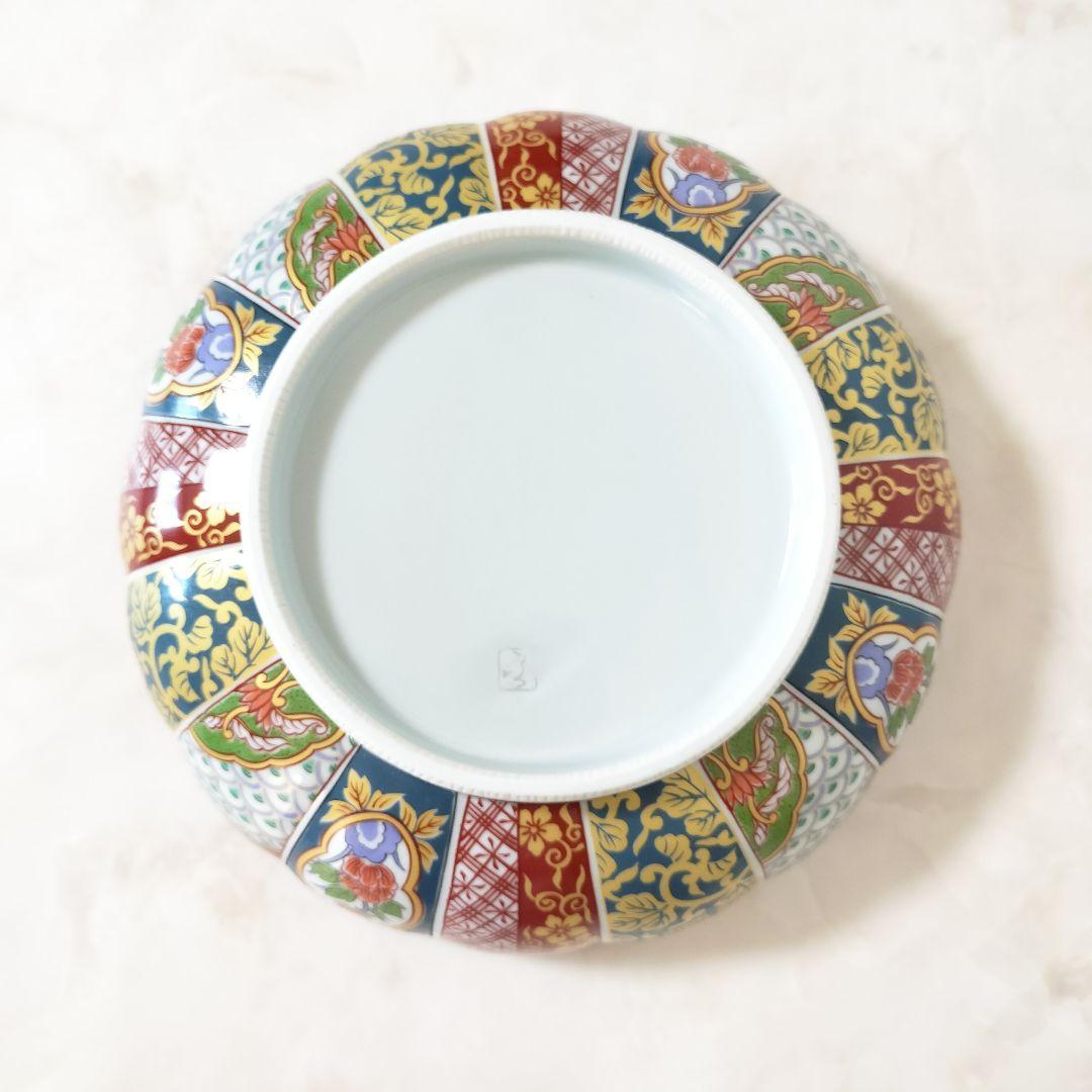 有田焼 清秀 菊割花地紋 大鉢 1個 鉢 金彩 古伊万里柄