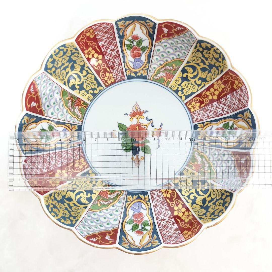 有田焼 清秀 菊割花地紋 大鉢 1個 鉢 金彩 古伊万里柄