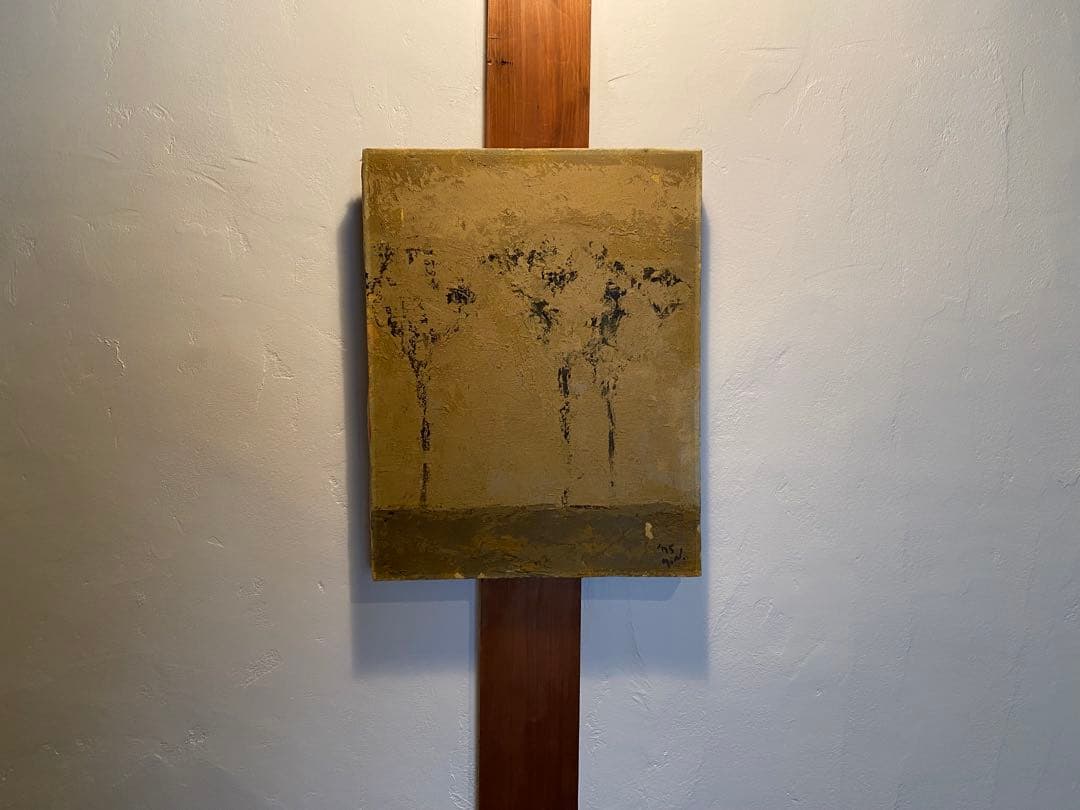 《風化の森》 抽象画 油絵 F6号 41×32cm テクスチャー作品 額なし