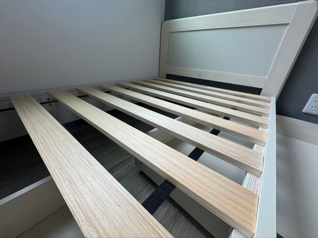 すのこシングルベッドフレーム 引き出し収納付き 木製