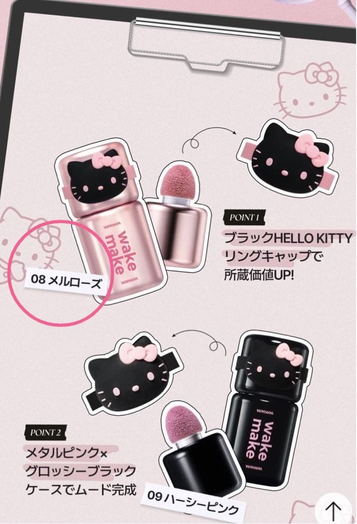 限定品ウェイクメイクHELLO KITTY BLACK EDITIONポーチ付き