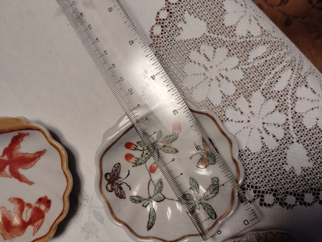 阿閣居監製 明治期 骨董豆皿 5枚 ヴィンテージ 九谷焼風 海外人気 希少品