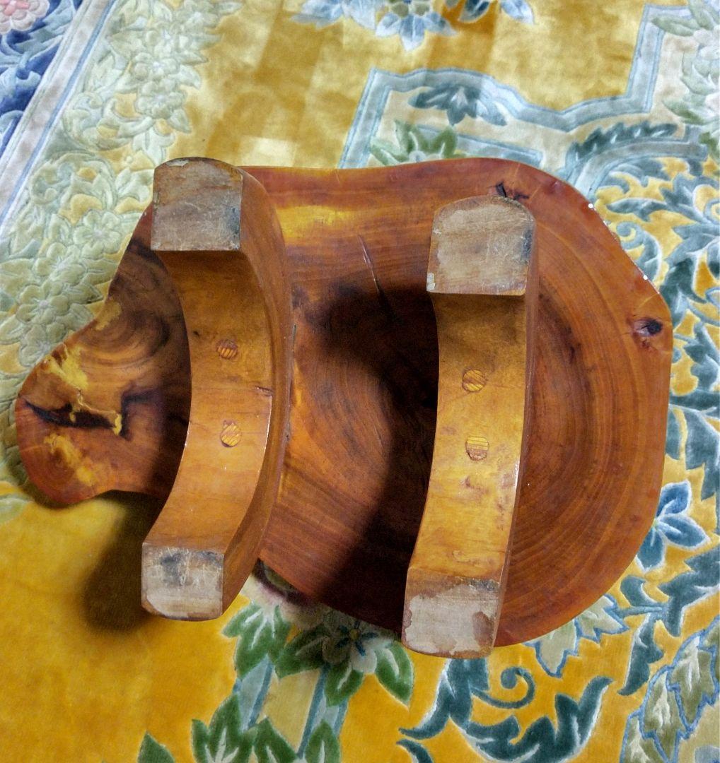 銘木 一枚板 飾り台 花台 飾り椅子 インテリア 中古品