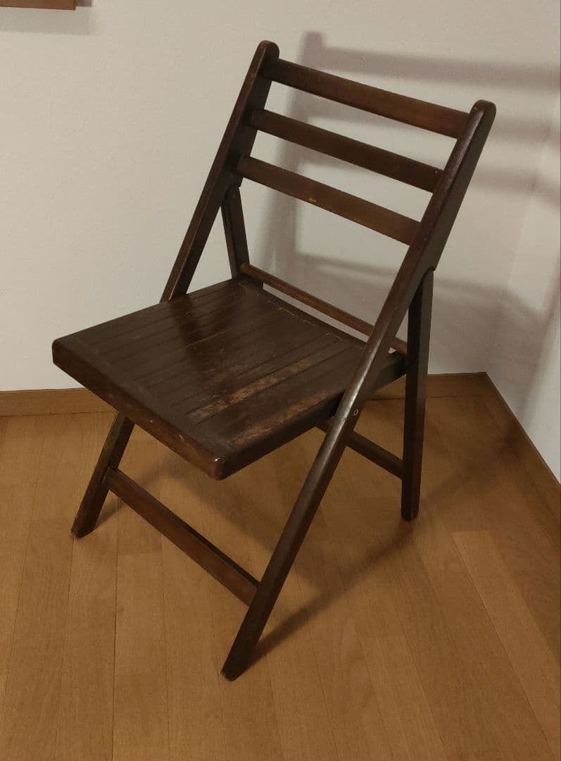 木製 無垢材 フォールディングチェア 80s 90s ヴィンテージ 2脚セット