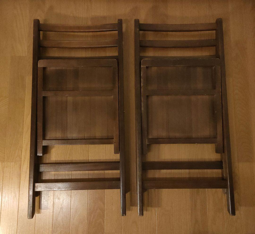 木製 無垢材 フォールディングチェア 80s 90s ヴィンテージ 2脚セット