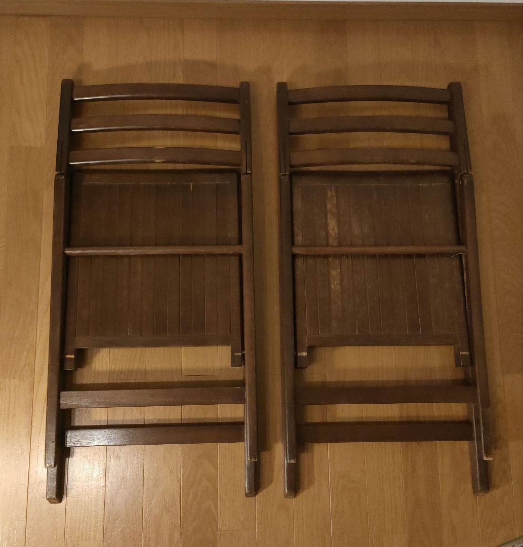 木製 無垢材 フォールディングチェア 80s 90s ヴィンテージ 2脚セット