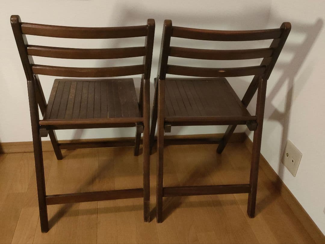 木製 無垢材 フォールディングチェア 80s 90s ヴィンテージ 2脚セット