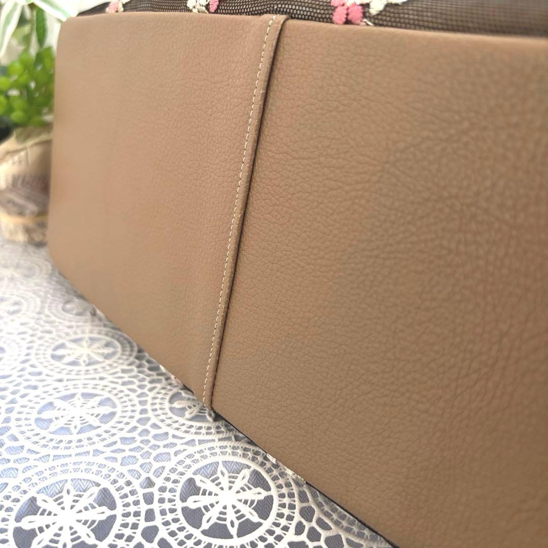 アンティーク調花柄レースあおりがま口バッグ　ハンドメイド
