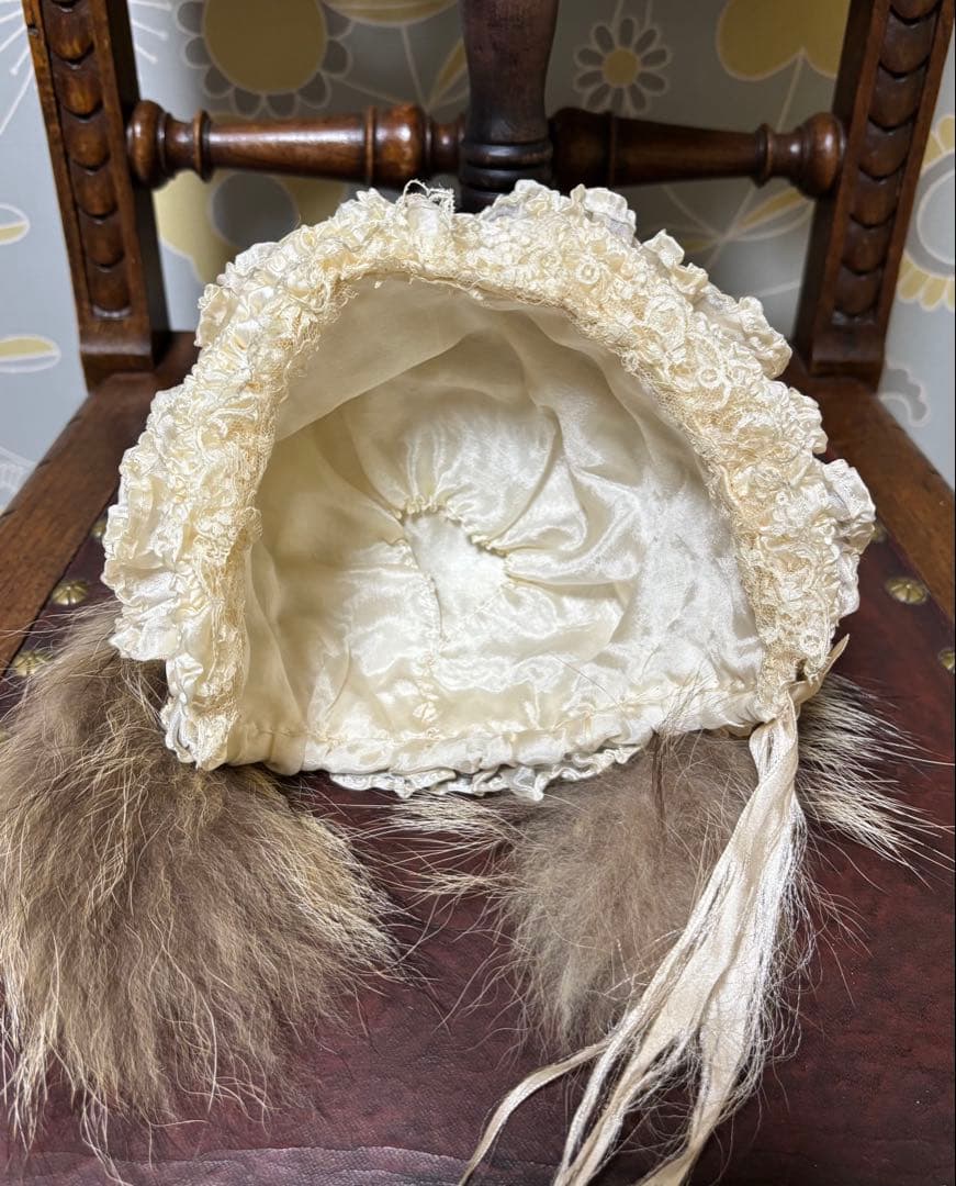 セール中　アンティークビスクドール ドレス　大きいドール用　ボネセット