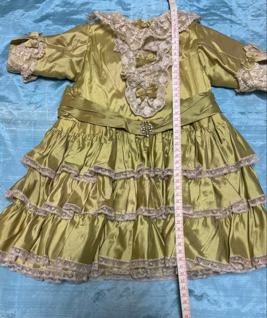 セール中　アンティークビスクドール ドレス　大きいドール用　ボネセット