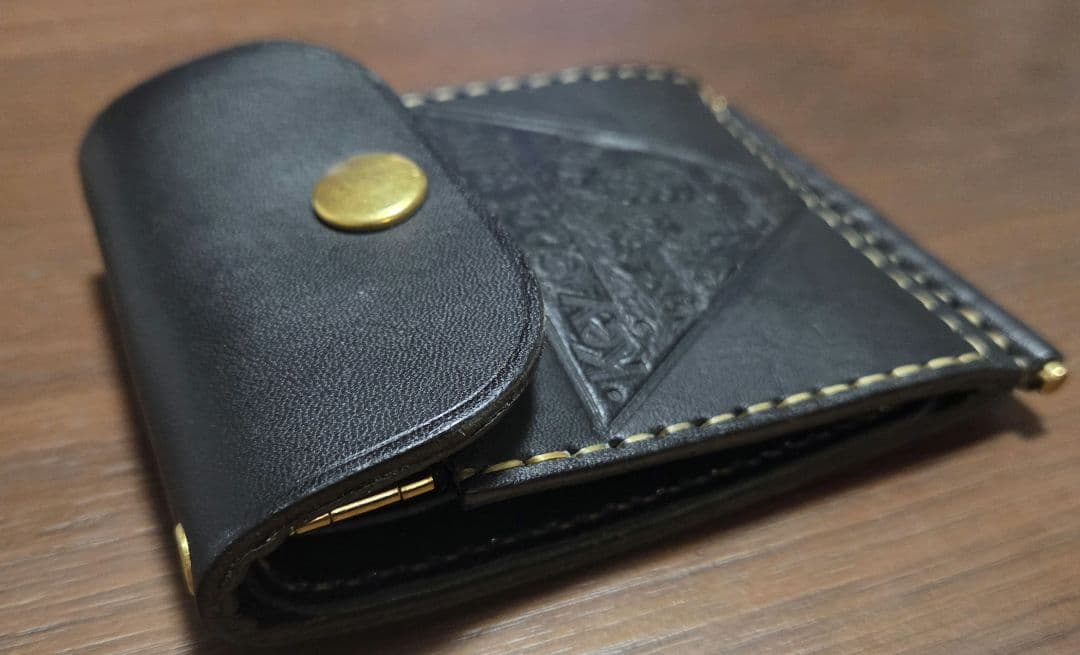 黒レザー マネークリップウォレット