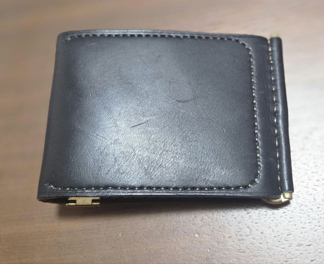 黒レザー マネークリップウォレット