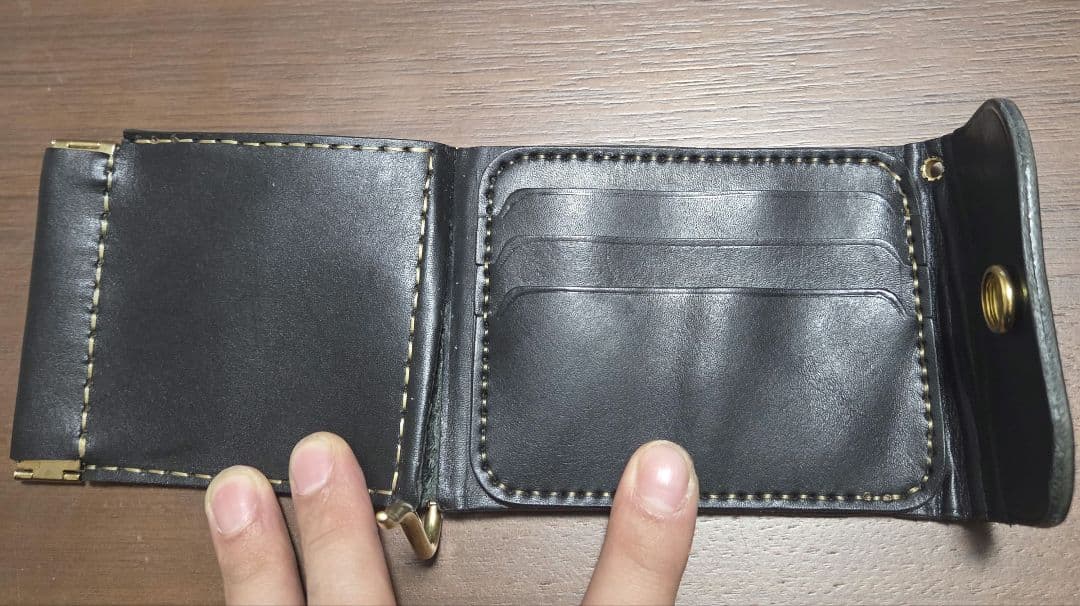 黒レザー マネークリップウォレット