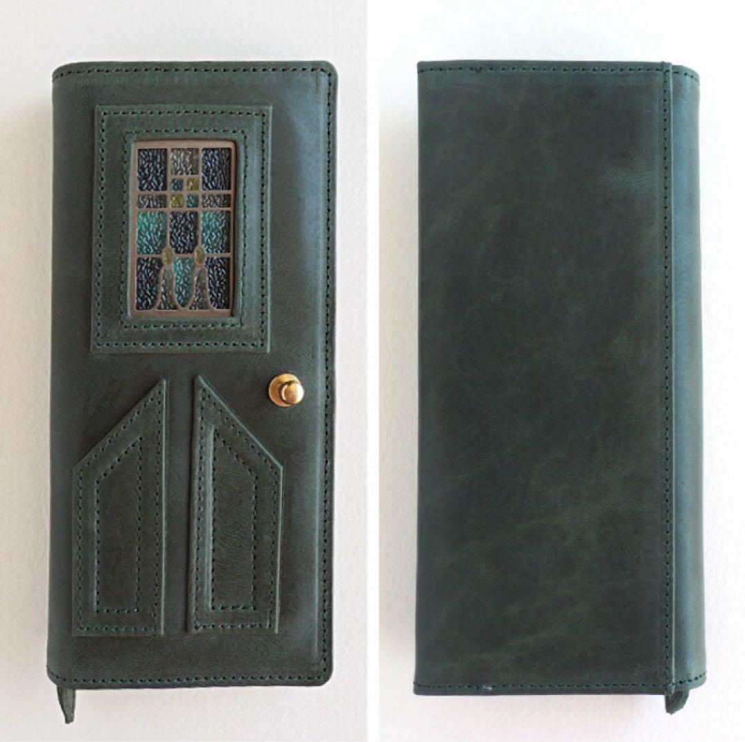 【こずえ】glart ステンドグラスのアンティークドア ロングウォレット
