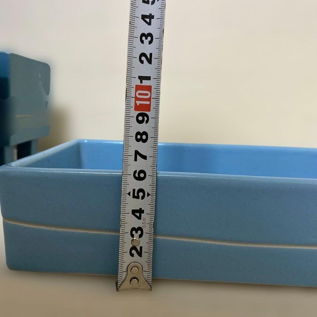 いけばな　青い陶器の花器3点セット