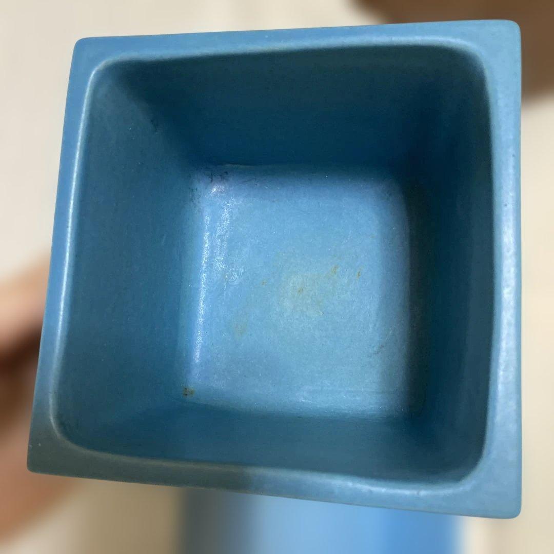 いけばな　青い陶器の花器3点セット