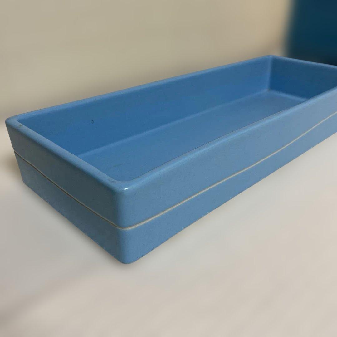 いけばな　青い陶器の花器3点セット