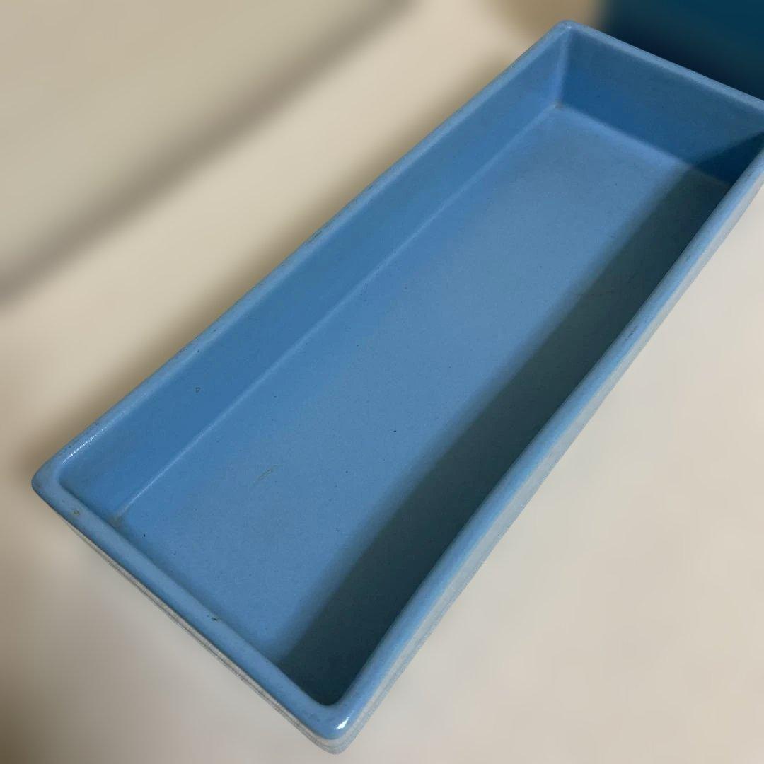 いけばな　青い陶器の花器3点セット