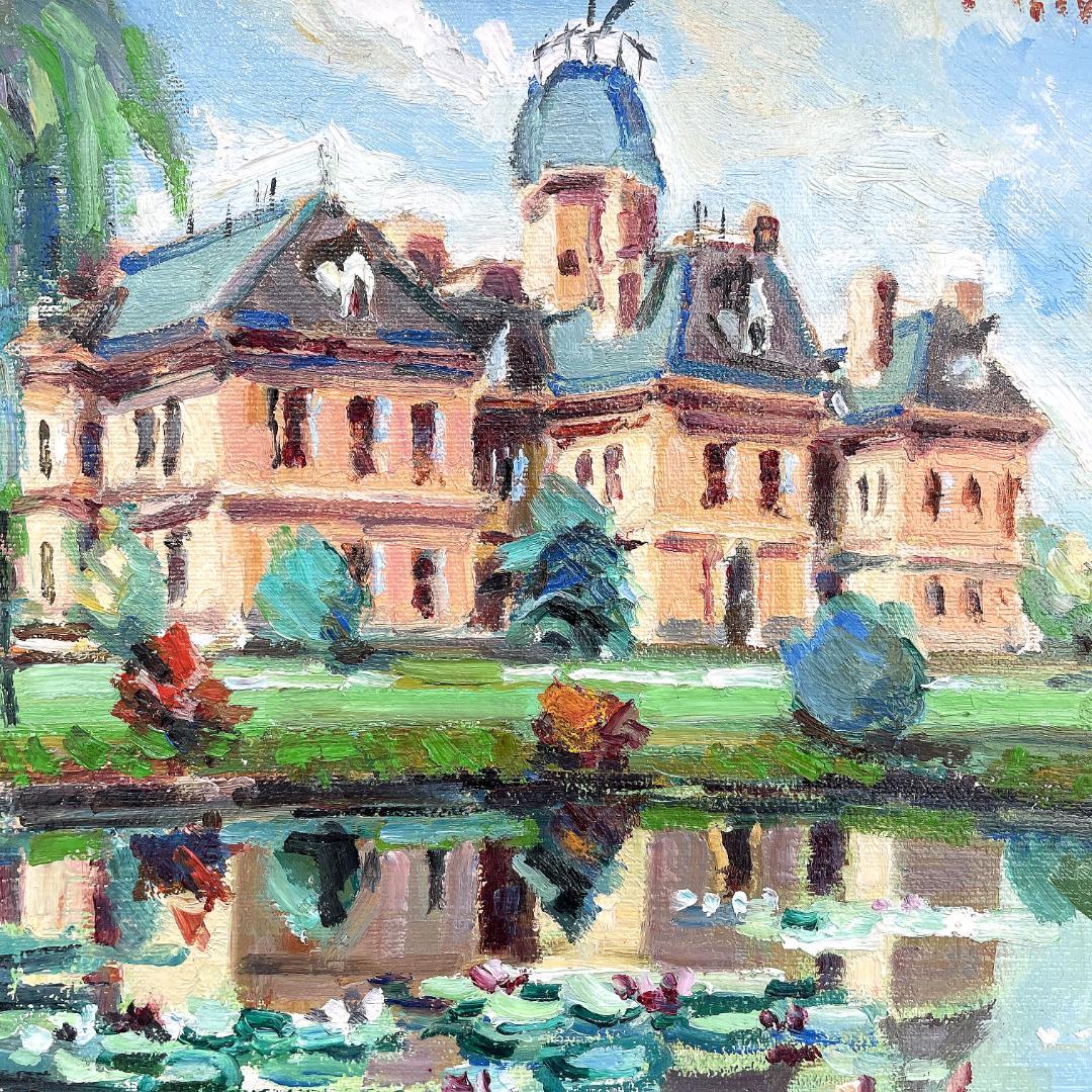 真作保証 岩倉三喜生『道庁 S60.夏』直筆サイン入り 肉筆 油彩画 額装