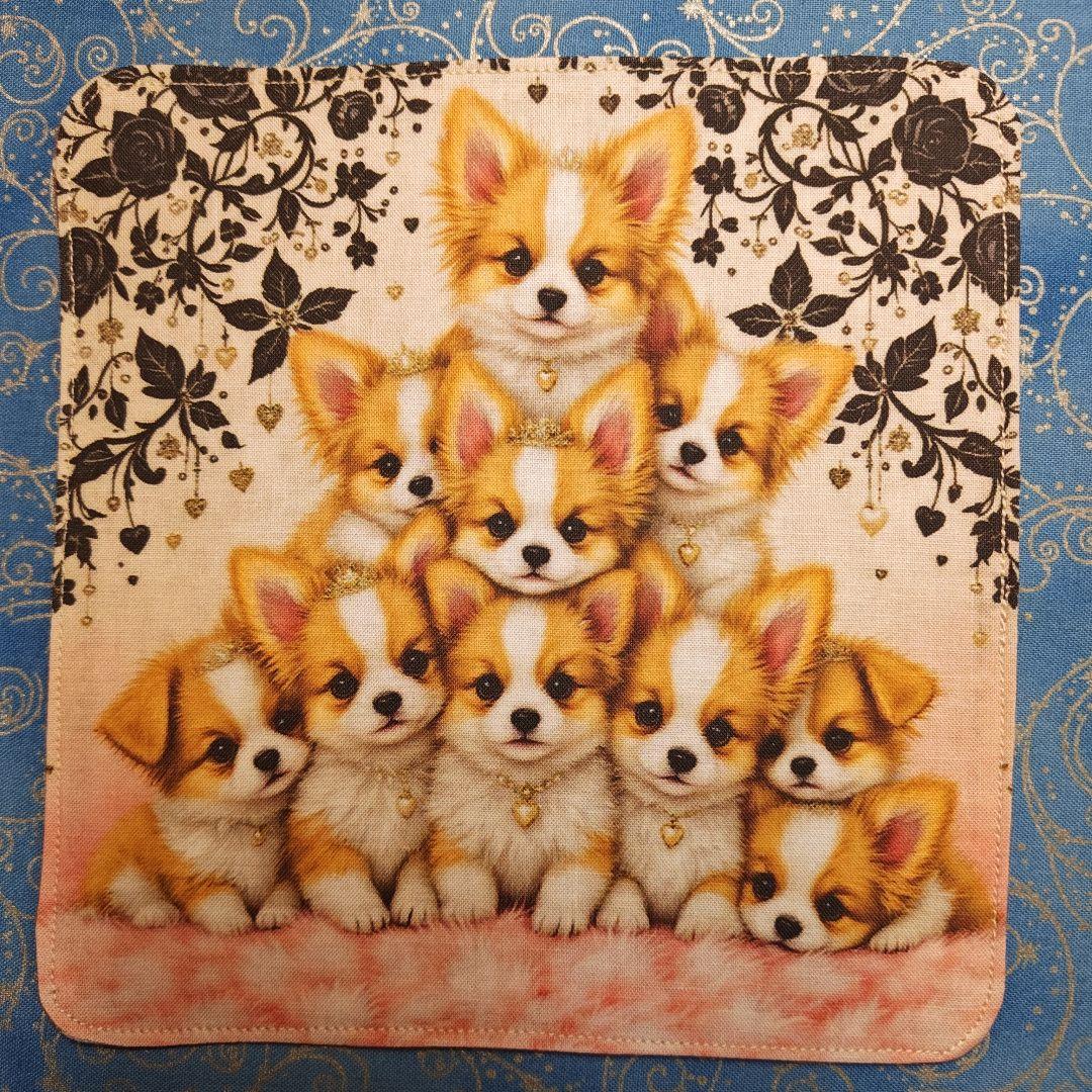 ゆか　ハンカチ　ワンコさん柄　18枚