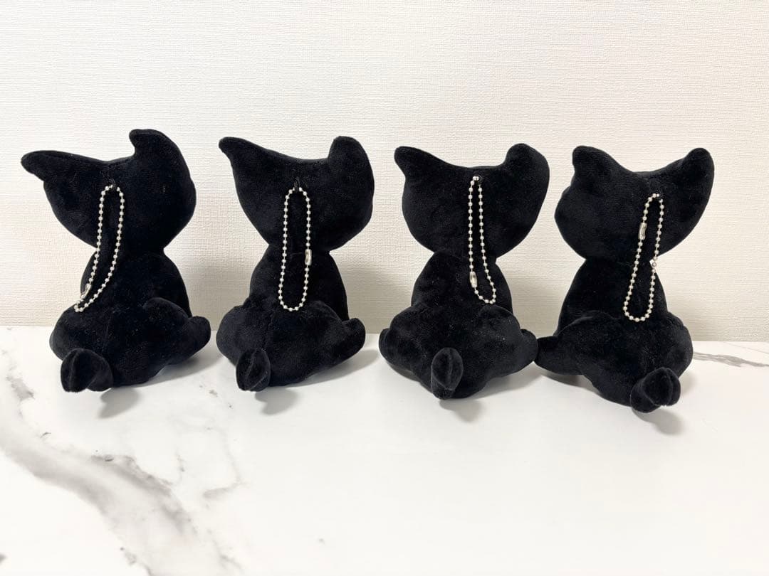 キヨ猫　キヨ　ぬいぐるみ　マスコット　黒猫　TOP4 おすわり
