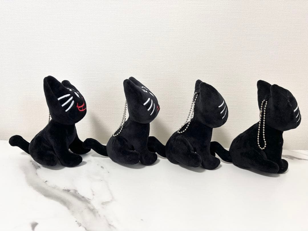 キヨ猫　キヨ　ぬいぐるみ　マスコット　黒猫　TOP4 おすわり