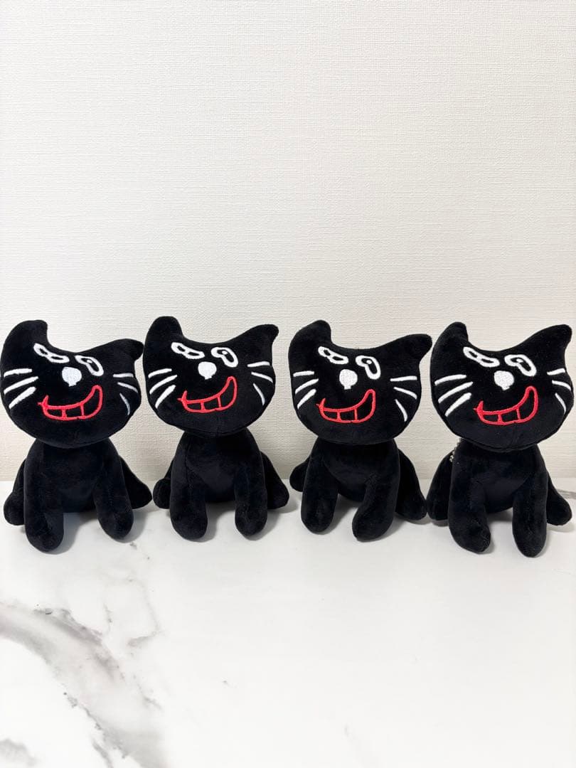 キヨ猫　キヨ　ぬいぐるみ　マスコット　黒猫　TOP4 おすわり