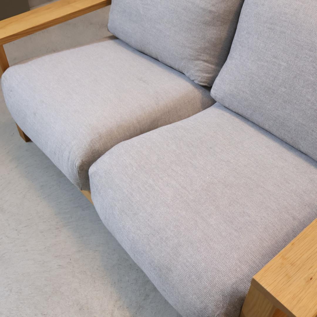 無印良品 MUJI オーク材 フェザー 2シーターソファ 2人掛けソファ