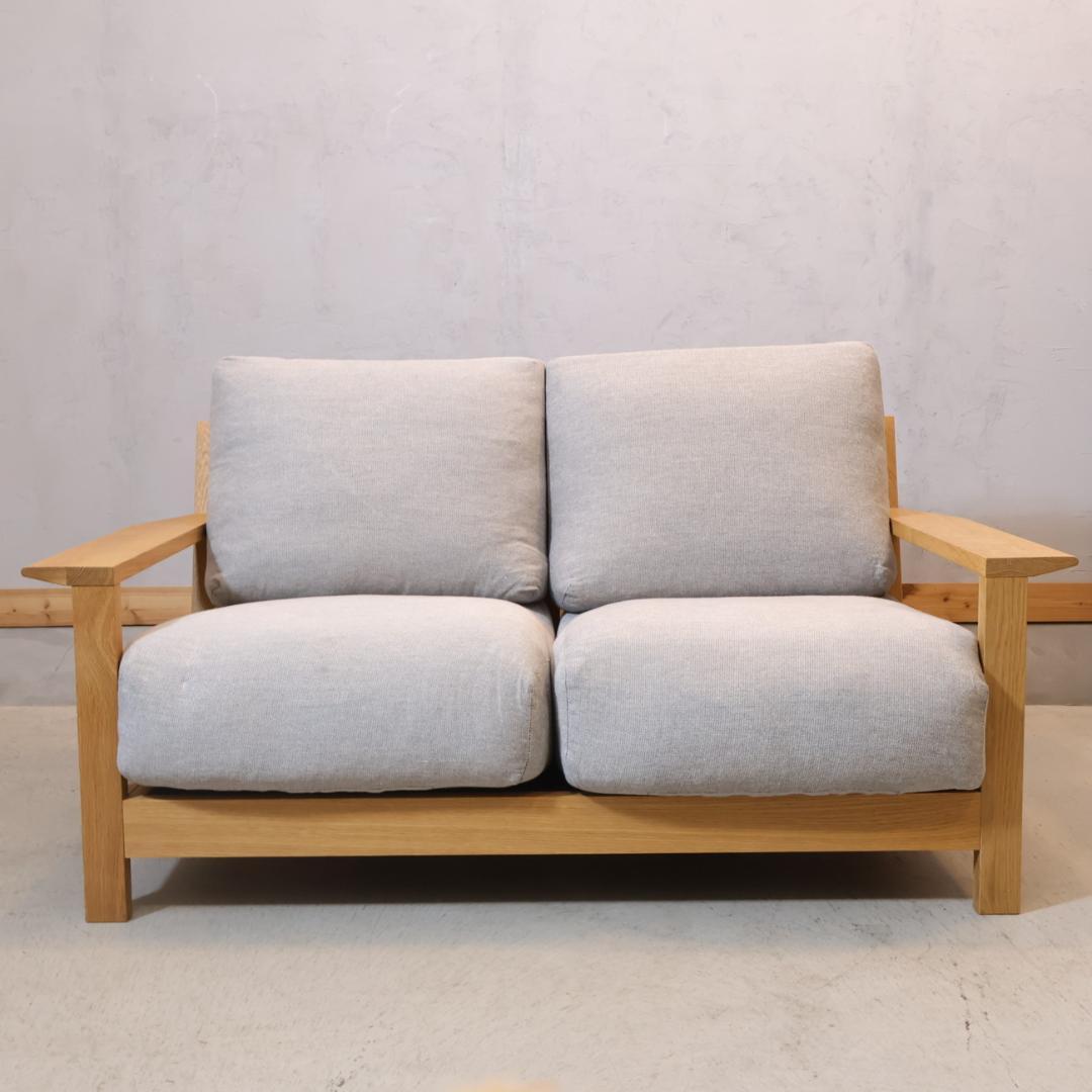 無印良品 MUJI オーク材 フェザー 2シーターソファ 2人掛けソファ