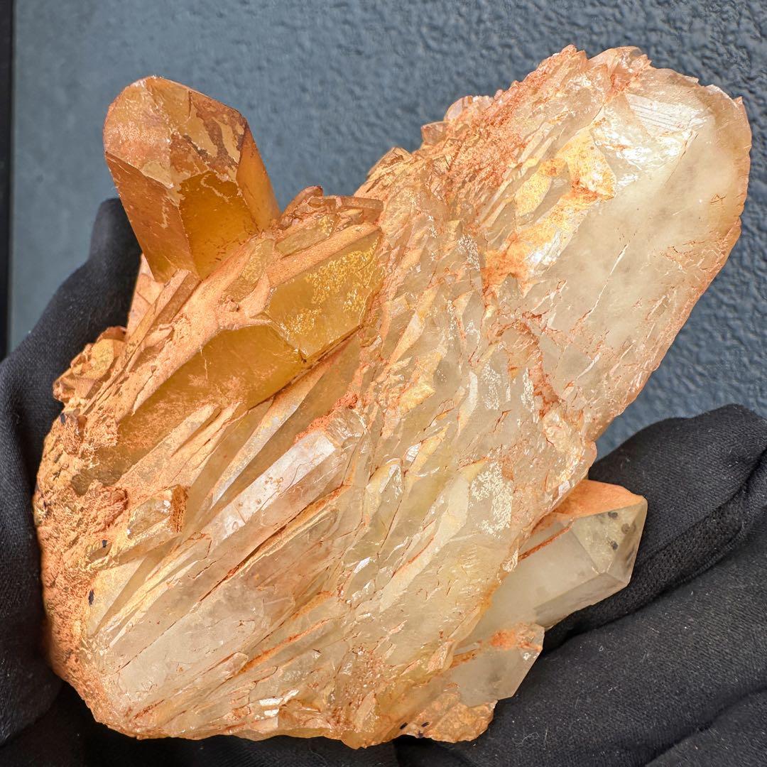 希少 極上❗️ヒマラヤ ゴールデンヒーラー クラスター 水晶癒し天然石A1616