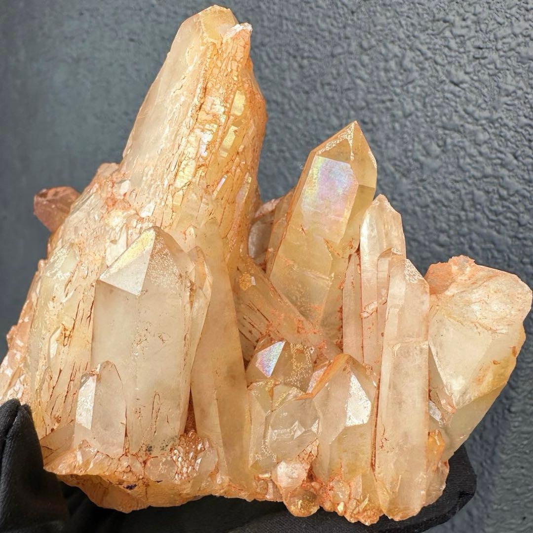 希少 極上❗️ヒマラヤ ゴールデンヒーラー クラスター 水晶癒し天然石A1616