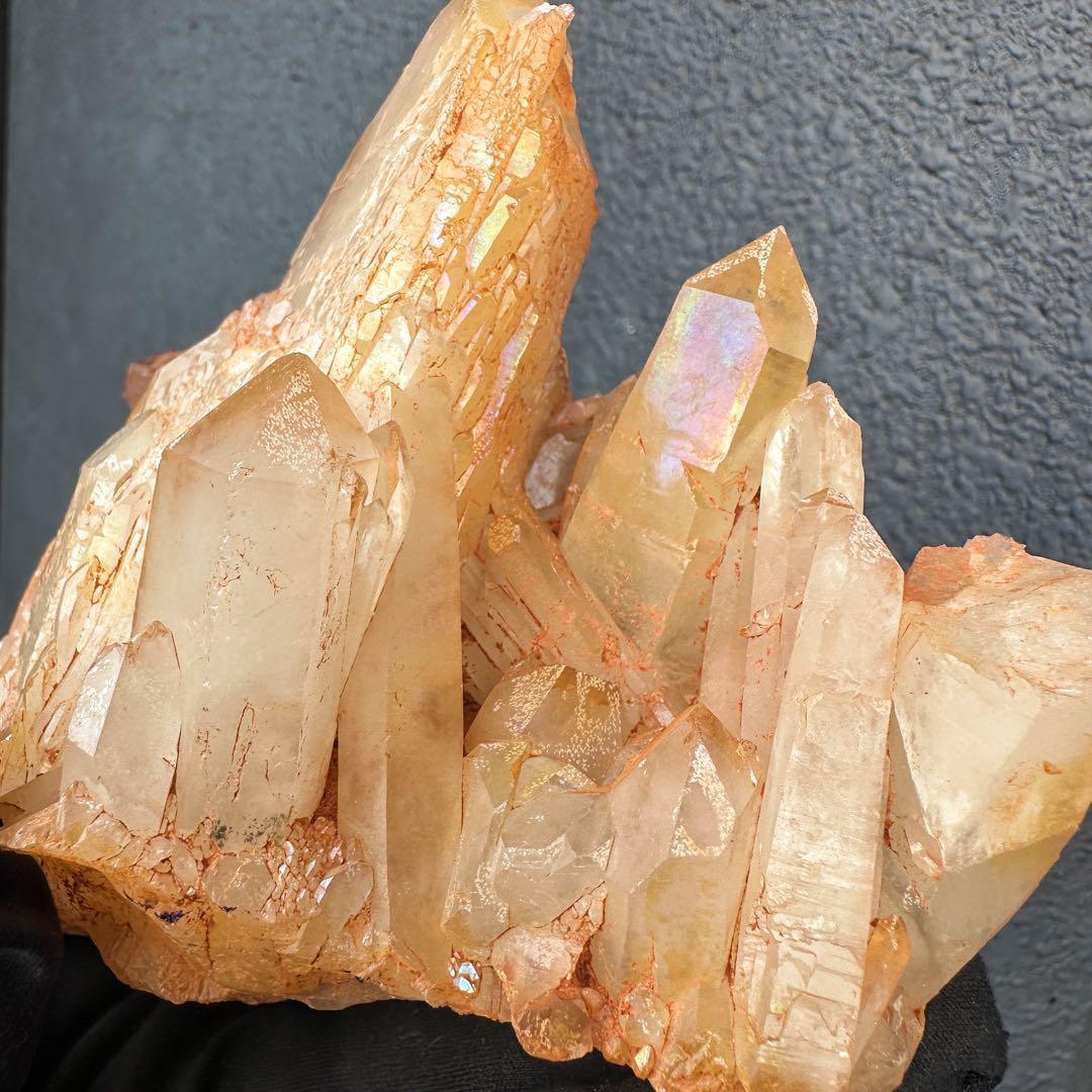 希少 極上❗️ヒマラヤ ゴールデンヒーラー クラスター 水晶癒し天然石A1616