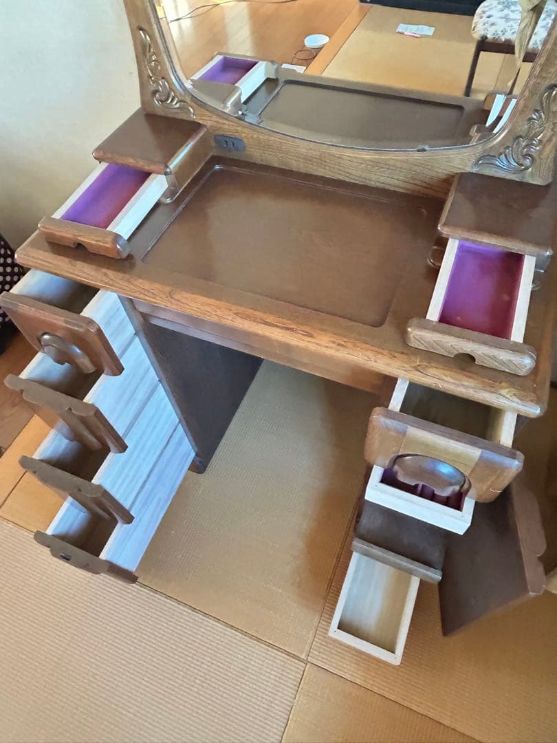 鏡台　ドレッサー　椅子付き　婚礼家具　レトロ家具　昭和レトロ　日本製