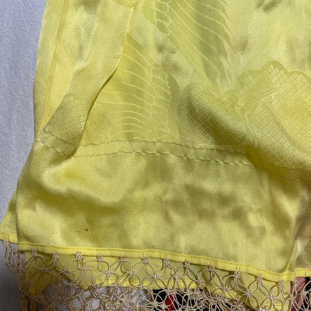 七五三　7歳　着物　アンティーク　鶴　カラフル　正絹　セット