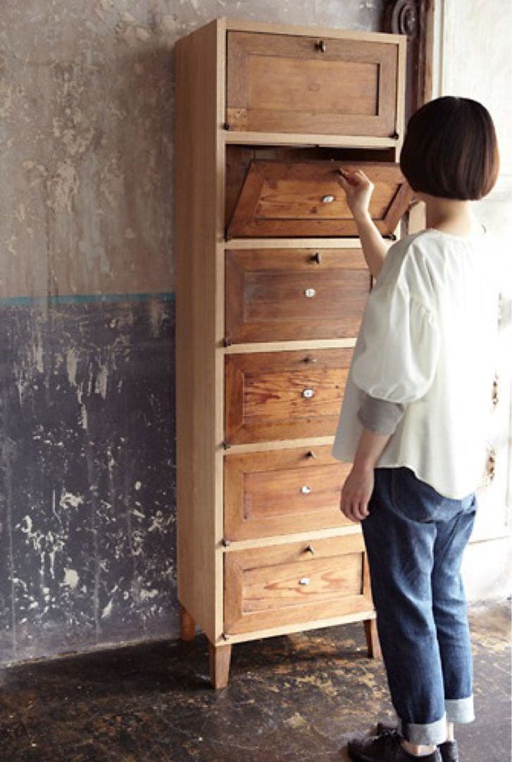 木製 6段チェスト アンティーク オルネドフォイユ