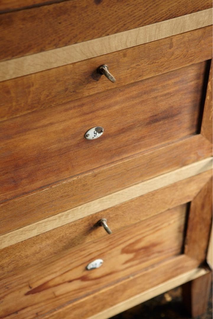 木製 6段チェスト アンティーク オルネドフォイユ